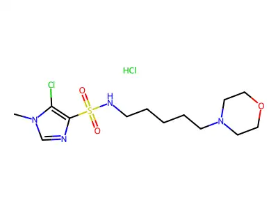 1H-Imidazole-4-sulfonamide, 5-chloro-1-methyl-N-(5-(4-morpholinyl)pentyl)-, monohydrochloride structure