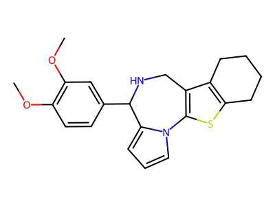 4H-(1)Benzothieno(3,2-f)pyrrolo(1,2-a)(1,4)diazepine, 5,6,7,8,9,10-hexahydro-4-(3,4-dimethoxyphenyl)- structure