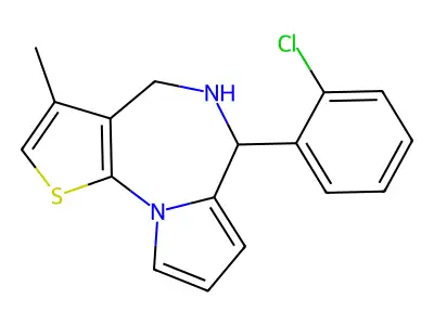 5,6-Dihydro-6-(2-chlorophenyl)-3-methyl-4H-pyrrolo(1,2-a)thieno(3,2-f)(1,4)diazepine structure