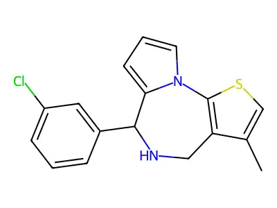 5,6-Dihydro-6-(3-chlorophenyl)-3-methyl-4H-pyrrolo(1,2-a)thieno(3,2-f)(1,4)diazepine structure