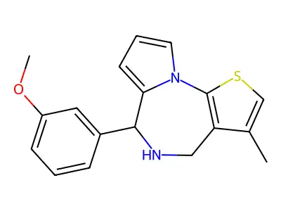 5,6-Dihydro-6-(3-methoxyphenyl)-3-methyl-4H-pyrrolo(1,2-a)thieno(3,2-f)(1,4)diazepine structure