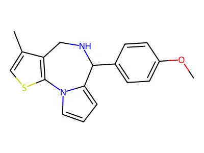 5,6-Dihydro-6-(4-methoxyphenyl)-3-methyl-4H-pyrrolo(1,2-a)thieno(3,2-f)(1,4)diazepine structure