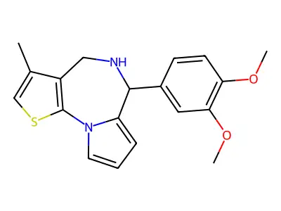 5,6-Dihydro-6-(3,4-dimethoxyphenyl)-3-methyl-4H-pyrrolo(1,2-a)thieno(3,2-f)(1,4)diazepine structure