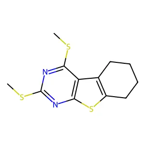 2,4-Bis(methylsulfanyl)-5,6,7,8-tetrahydro[1]benzothieno[2,3-d]pyrimidine structure