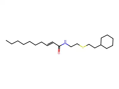 N-[2-(2-cyclohexylethylsulfanyl)ethyl]dec-2-enamide structure
