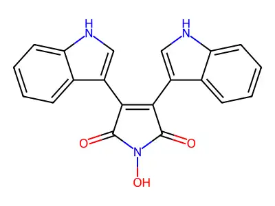 1H-Pyrrole-2,5-dione, 1-hydroxy-3,4-di-1H-indol-3-yl- structure