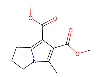 dimethyl 5-methyl-2,3-dihydro-1H-pyrrolizine-6,7-dicarboxylate structure