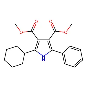 dimethyl 2-cyclohexyl-5-phenyl-1H-pyrrole-3,4-dicarboxylate structure