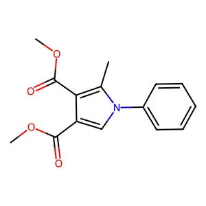 dimethyl 2-methyl-1-phenyl-1H-pyrrole-3,4-dicarboxylate structure