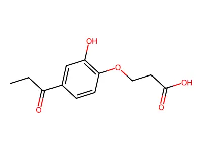 Propanoic acid, 3-(2-hydroxy-5-(1-oxopropyl)phenoxy)- structure