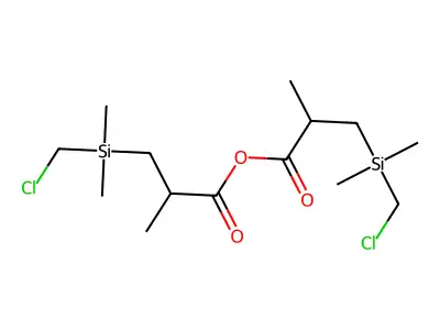 Propanoic acid, 3-[(chloromethyl)dimethylsilyl]-2-methyl-, anhydride with 3-[(chloromethyl)dimethylsilyl]-2-methylpropanoic acid structure