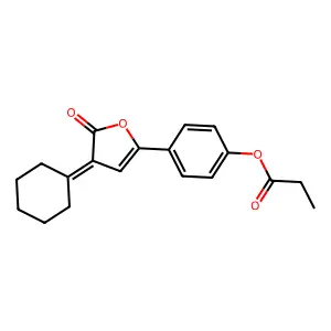 2(3H)-Furanone, 3-cyclohexylidene-5-[4-(1-oxopropoxy)phenyl]- structure