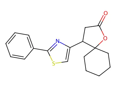 4-(2-Phenyl-1,3-thiazol-4-yl)-1-oxaspiro[4.5]decan-2-one structure