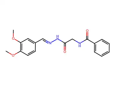 N-(2-{2-[(3,4-Dimethoxyphenyl)methylidene]hydrazinyl}-2-oxoethyl)benzamide structure