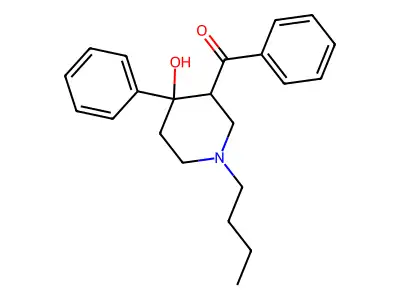 (1-Butyl-4-hydroxy-4-phenylpiperidin-3-yl)(phenyl)methanone structure