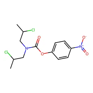 (4-nitrophenyl) N,N-bis(2-chloropropyl)carbamate structure
