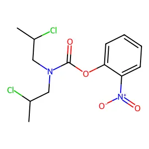 (2-nitrophenyl) N,N-bis(2-chloropropyl)carbamate structure
