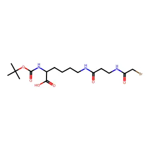 Nalpha-(tert-butoxycarbonyl)-Nepsilon-(N-(bromoacetyl)alanyl)lysine structure