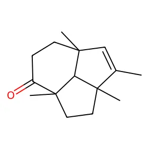 1s,4R,7R,11R-1,3,4,7-Tetramethyltricyclo[5.3.1.0(4,11)]undec-2-en-8-one structure