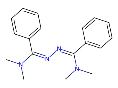 N'-[[dimethylamino(phenyl)methylidene]amino]-N,N-dimethylbenzenecarboximidamide structure