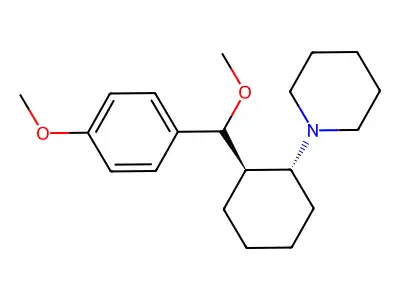 Piperidine, 1-(2-(p,alpha-dimethoxybenzyl)cyclohexyl)-, trans-erythro- structure