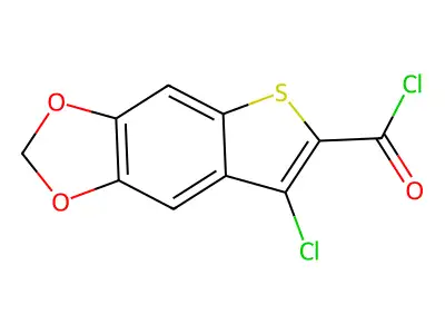 3-Chloro-5,6-methylenedioxybenzothiophene-2-carbonyl chloride structure