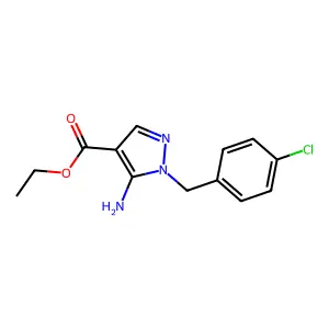 Ethyl 5-amino-1-((4-chlorophenyl)methyl)-1H-pyrazole-4-carboxylate structure