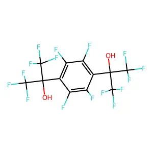 2,2'-(2,3,5,6-Tetrafluoro-1,4-phenylene)bis(hexafluoropropan-2-ol) structure