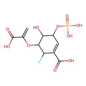 (6S)-6-fluoro-5-enolpyruvylshikimate 3-phosphate structure