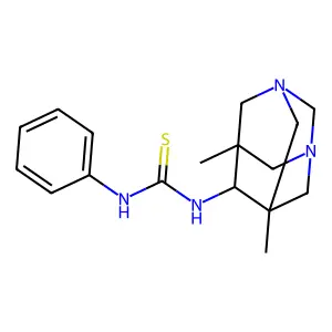 1-(5,7-Dimethyl-1,3-diazaadamantan-6-yl)-3-phenylthiourea structure