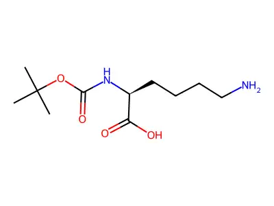 N2-[(1,1-dimethylethoxy)carbonyl]-L-lysine structure