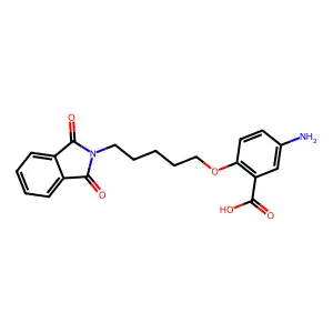 Benzoic acid, 5-amino-2-((5-(1,3-dioxoisoindolin-2-YL)pentyl)oxy)- structure