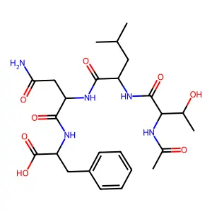 Acetylthreonyl-leucyl-asparaginyl-phenylalanine structure