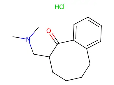 7,8,9,10-Tetrahydro-6-((dimethylamino)methyl)-5(6H)-benzocyclooctenone hydrochloride structure