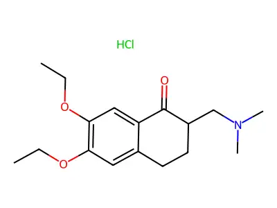 6,7-Diethoxy-2-((dimethylamino)methyl)-3,4-dihydro-1(2H)-naphthalenone hydrochloride structure