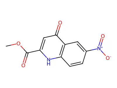 Methyl 6-nitro-4-oxo-1,4-dihydroquinoline-2-carboxylate structure