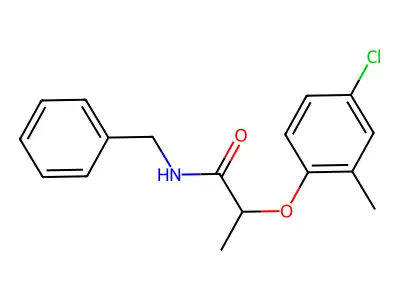 N-benzyl-2-(4-chloro-2-methylphenoxy)propanamide structure