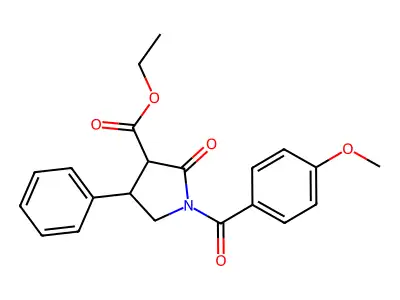 3-Pyrrolidinecarboxylic acid, 1-(4-methoxybenzoyl)-2-oxo-4-phenyl-, ethyl ester structure
