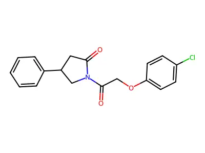 2-Pyrrolidinone, 1-(4-(chlorophenoxy)acetyl)-4-phenyl- structure