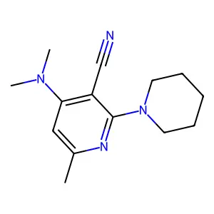 3-Pyridinecarbonitrile, 4-(dimethylamino)-6-methyl-2-(1-piperidinyl)- structure
