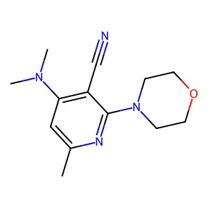 3-Pyridinecarbonitrile, 4-(dimethylamino)-6-methyl-2-(4-morpholinyl)- structure