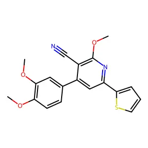 4-(3,4-Dimethoxyphenyl)-2-methoxy-6-(2-thienyl)nicotinonitrile structure