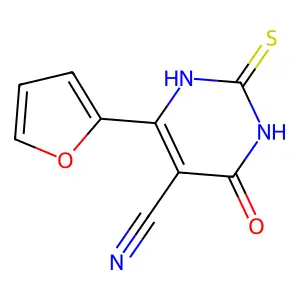 4-(2-Furyl)-2-mercapto-6-oxo-1,6-dihydropyrimidine-5-carbonitrile structure