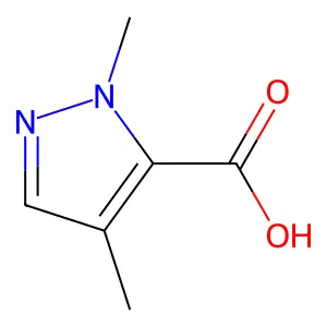 1,4-dimethyl-1H-pyrazole-5-carboxylic acid structure