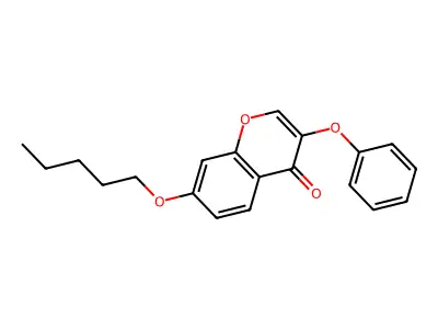 4H-1-Benzopyran-4-one, 7-(pentyloxy)-3-phenoxy- structure