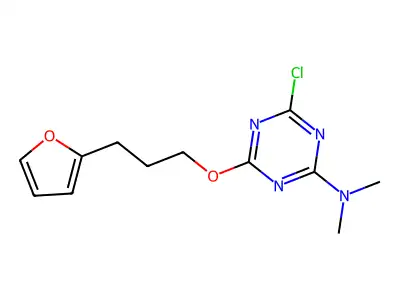 1,3,5-Triazin-2-amine, 4-chloro-6-[3-(2-furanyl)propoxy]-N,N-dimethyl- structure