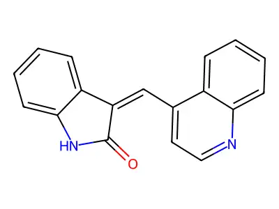 2H-Indol-2-one, 1,3-dihydro-3-(4-quinolinylmethylene)- structure