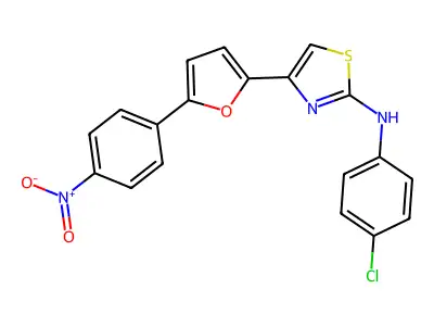 N-(4-chlorophenyl)-4-[5-(4-nitrophenyl)furan-2-yl]-1,3-thiazol-2-amine structure