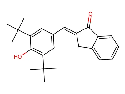 (E)-2-(3,5-Di-tert-butyl-4-hydroxybenzylidene)indan-1-one structure