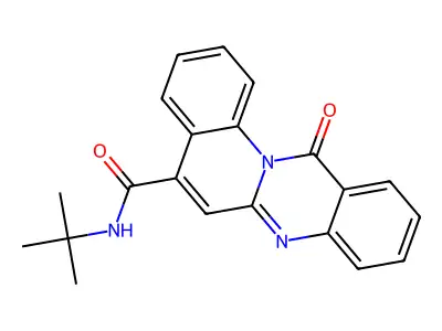 12H-Quino(2,1-b)quinazoline-5-carboxamide, N-(1,1-dimethylethyl)-12-oxo- structure